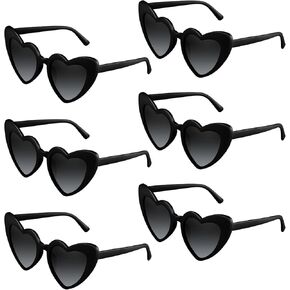 6/12/24 Pack Heart Sunglasses Vintage Heart Shaped Glasses Bulk Bachelorette Sunglasses for Women Wedding Party