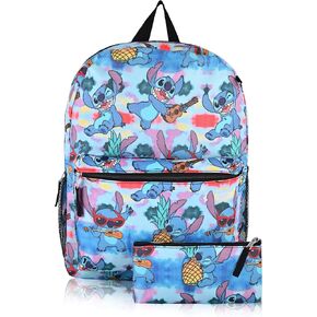 Disney Stitch School Backpack Toddler Backpack for School with Matching Case | Stitch 16" Kids Backpack Bookbag for Boys, Girls, Unisex | Stitch Backpack Boys Backpack for Kids