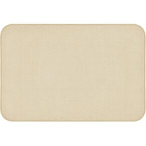 House, Home and More Skid-Resistant Carpet Indoor Area Rug Floor Mat - Ivory Cream - 3 Feet X 3 Feet