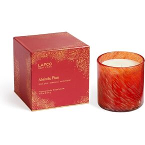 LAFCO New York 2024 Holiday Signature Candle, Limited Edition Holiday Feu de Bois - 15.5 oz - 90-Hour Burn Time - Reusable, Hand Blown Glass Vessel - Made in The USA