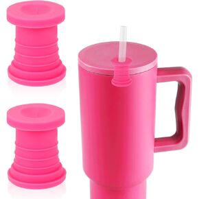 2pcs Replacement Stopper Compatible with Simple Modern Kids 40 oz 30 oz Tumblers with Handle, Silicone Water Bottle Top Accessories Cup Lid Seal Gaskets Travel Mug Replacement Parts (Pink)