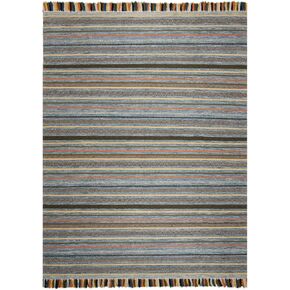 SAFAVIEH Montauk Collection Runner Rug - 2'3" x 8', Turquoise & Brown, Handmade Boho Stripe Fringe Cotton, Ideal for High Traffic Areas in Living Room, Bedroom (MTK901E)