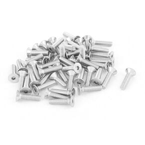 uxcell M5x12mm Hex Socket Flat Head Stainless Steel Countersunk Bolts 50Pcs