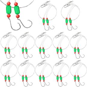 JellyArch 12 Pcs Pompano Rigs for Surf Fishing Offshore Surf Fishing Rigs Saltwater Gear Surf Fishing Tackle with 2/0 Circle Hooks Double Circle Swivels Duo Lock Snaps