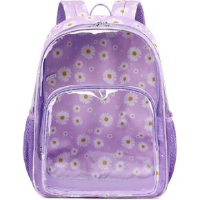 Kimwadalh Heavy Duty Clear Backpack, Black Daisy TPU See Through backpack for Women, Lightweight Clear Book Bag for School College Work Travel Beach Swim in Kuwait