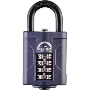 Squire Heavy Duty Padlock (CP40CS) - Toughest Closed Shackle - 4 Wheel Combination Padlock - Alloy Steel for Corrosion Resistance - Weatherproof Lock for Home, School & Garage (Black, 40 mm)