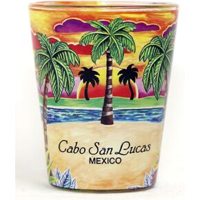 Cabo San Lucas Mexico Yellow Palms In-and-Out Shot Glass