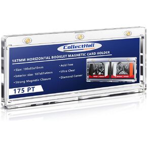 187mm Horizontal Booklet Magnetic Card Holder 175 PT, Playbook Display Holer, 2 Cards Holder