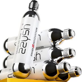 Original zzysh® Sparkling Wine Pure Argon/CO2 Cartridges | Preserve Fizzy Sensations 4 Weeks | For zzysh® Sparkling Wine Preservation System | Gas Capsules for Champagne and All Other Sparkling Wines