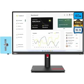 حزمة شاشة Lenovo ThinkVision T23i-30 63B2MAT6US مع Docztorm Dock، شاشة 23 بوصة FHD IPS (1920x1080) 60 هرتز، HDMI، 1 DP، حامل VESA (100x100 مم)، مثالي للمنزل والأعمال، أسود (أحدث طراز 2024) in Kuwait