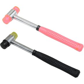 2 Pcs 20mm Black Rubber Hammer, Double Face and Widely Used for Installing Floor, Tiles, Furniture, Watches and Handmade