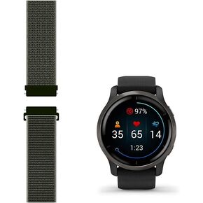 Nylon Straps Compatible with Garmin Venu 2 Smartwatch Replacement Bands Quick Release 22mm