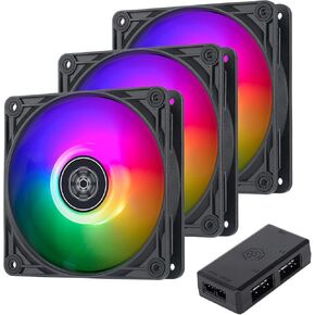 SilverStone Technology Vista 120 ARGB 3 Fan Pack with ARGB Controller, SST-VS120B-ARGB-3PK