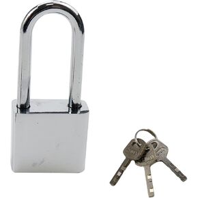 Silver Keyed Padlock Long Lock Beam,High-Speed Steel Plated Ideal for Warehouses, Garages, Tackle Boxes,Length 2.63"/67mm Lock Body 1.18"/30mm