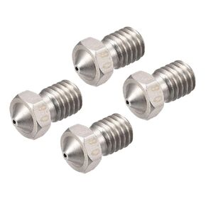 DMiotech 4 Pack 0.8mm 3D Printer Nozzle Stainless Steel Nozzle for V5 V6 Extruder, 3mm Filament