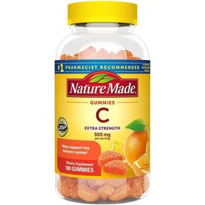 Nature Mades Extra Strength Vitamin C 500mg Adult Gummies, 180 Count Bundle, Immune Health and Antioxidant Support, 90 Day Supply