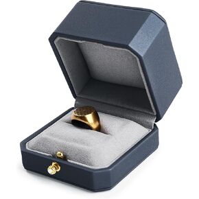 2Slots Ring Box Engagement Ring Box, PU Leather Ring Bearer Box Jewelry Box Ring Boxes Wedding Ring Box Double Ring Box For Proposal Mirofiber Interior Ring Holder Box Ceremony(Pink)