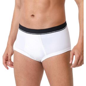 Washable Incontinence Underwear for Men - Cotton Leakproof Briefs with Fly, Front & Rear Urinary Leak Proof Panties, 150ml Absorbency (3 Pack, Black, L)