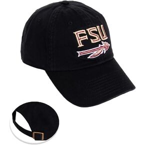 Desert Cactus Florida State University Baseball Hat Seminoles FSU Brimmed Embroirderd Hats Cap Adjustable Cloth Strap Adult (Style A1) Black