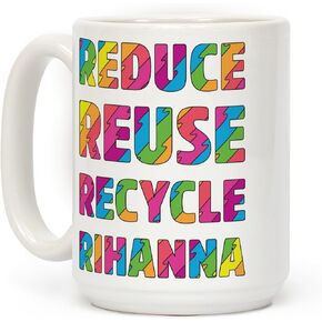 LookHUMAN Environmental Coffee Mug - Funny Coffee Mugs Adult Humor, Double-Sided Print Ceramic Coffee Cups as Music Themed Mugs, Dishwasher Safe Novelty Coffee Mugs for Women & Men, 15oz