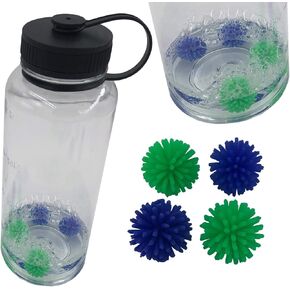 Keyfit Tools BrushBalls (4 pk X2) 8 Total Water Bottle Cleaning Brush Balls Reusable for Sports Drinks & Protein Shakes Cycling Fitness Sports Gym Hiking & Coffee Thermos