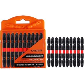 D1 Anti-Slip and Shock-Proof Bits With Phillips Screwdriver bit set Double Ended Screwdriver Bits，Magnetic Phillips Bit Set,Ph2 Impact Drill Bit Set 10Pcs （4 inches）, Used For Electric Hand Tool