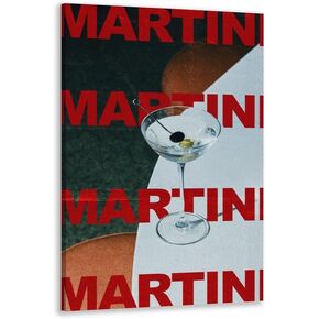 Trendy Martini Vintage Newspaper Retro Bar Cart Decor Aesthetic Apartment Wall Art Funky 70's Art Print Kitchen Wall Decor Dorm Room 8x12inch Unframed