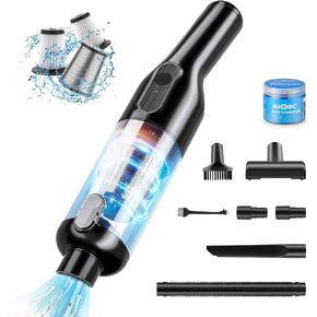 22000Pa Car Vacuum Cleaner, Low Noise Hand Vacuum Cordless Rechargeable, 2 Modes Vacuum for Car Handheld Car Vacuum Portable Cordless with Cleaning Gel