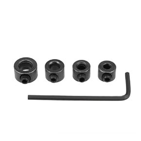 uxcell 3mm 4mm 5mm 6mm Bore Drill Stop, Drill Bit Depth Holder, Set Screw Style, Black Oxide Carbon Steel 4pcs