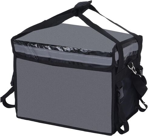 M METERXITY 1 Pack Insulated Bag - Waterproof & Foldable Catering Thermal Bag Pizza Bags W/Divider, Apply to Hot/Cold Food Take Out (18.1x13.4x13.4 Inch, Black) in Saudi Arabia