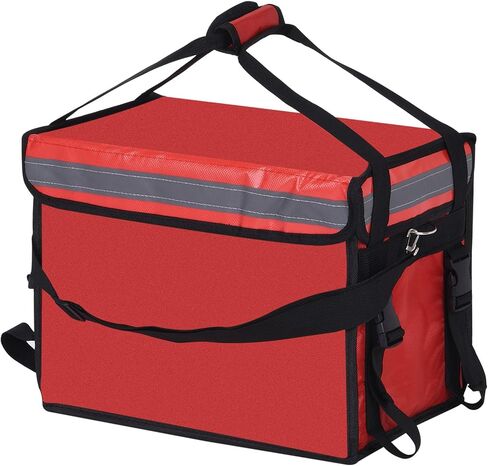 M METERXITY 1 Pack Insulated Bag - Waterproof & Foldable Catering Thermal Bag Pizza Bags W/Divider, Apply to Hot/Cold Food Take Out (18.1x13.4x13.4 Inch, Black) in Saudi Arabia