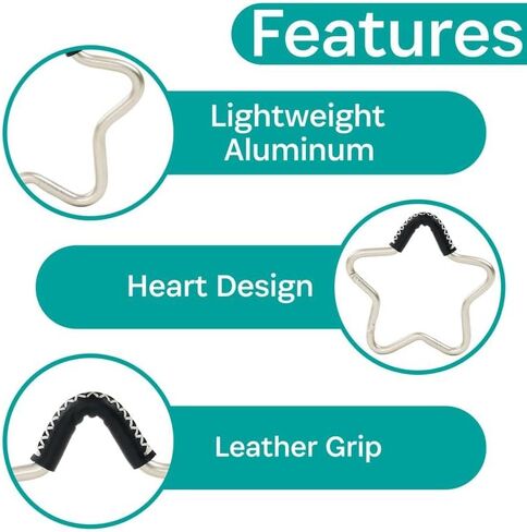 BUGGY GEAR STAR HOOK by BUGGYGEAR Gold/Navy Leather - The Perfect Way to Carry Your Baby Diaper Bag - Use The Hook on Your Stroller Handle Bars and Let The Hooks Do The Work in Saudi Arabia