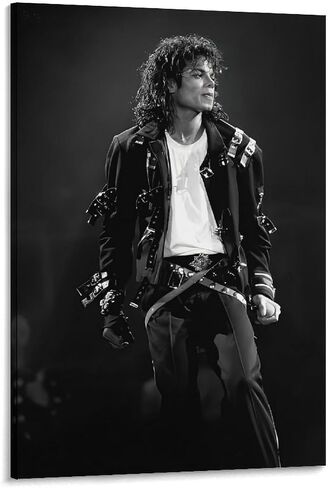 ملصق SZEKDUIT Singer Michael Jackson (1) من القماش لتزيين غرفة النوم والمناظر الطبيعية وغرفة المكتب هدية مقاس 12 × 18 بوصة (30 × 45 سم)، نمط غير إطار in Saudi Arabia