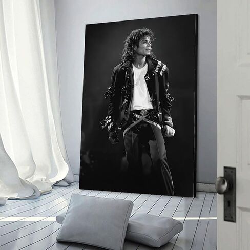 ملصق SZEKDUIT Singer Michael Jackson (1) من القماش لتزيين غرفة النوم والمناظر الطبيعية وغرفة المكتب هدية مقاس 12 × 18 بوصة (30 × 45 سم)، نمط غير إطار in Saudi Arabia
