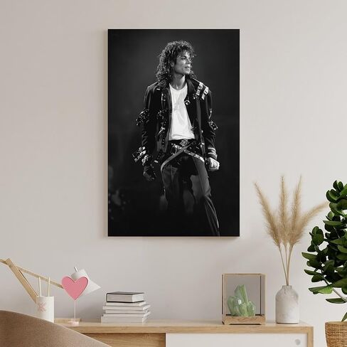 ملصق SZEKDUIT Singer Michael Jackson (1) من القماش لتزيين غرفة النوم والمناظر الطبيعية وغرفة المكتب هدية مقاس 12 × 18 بوصة (30 × 45 سم)، نمط غير إطار in Saudi Arabia