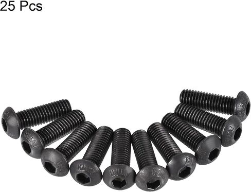 uxcell M8x25mm عرافة المقبس زر غطاء الرأس البراغي مسامير الكربون الصلب 25pcs in Saudi Arabia