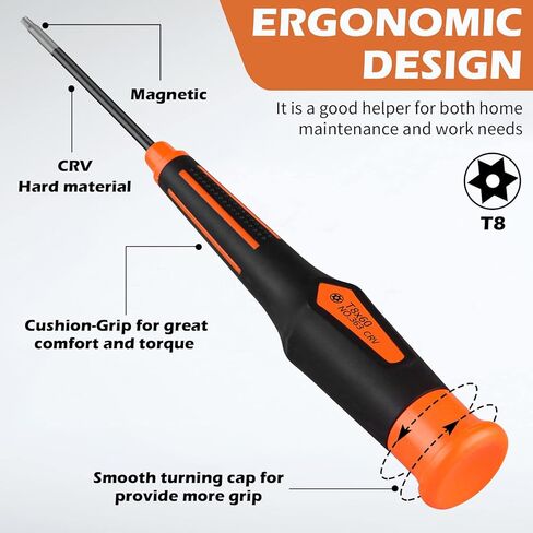 T8 Torx Screwdriver, Novoard Precision T8 Torx Security Screwdriver, TR8 Torx Security Screwdriver for Macbook, Laptop, HDD, PS5, PS4, PS3, Xbox One and Xbox 360 Controllers Repair in Saudi Arabia