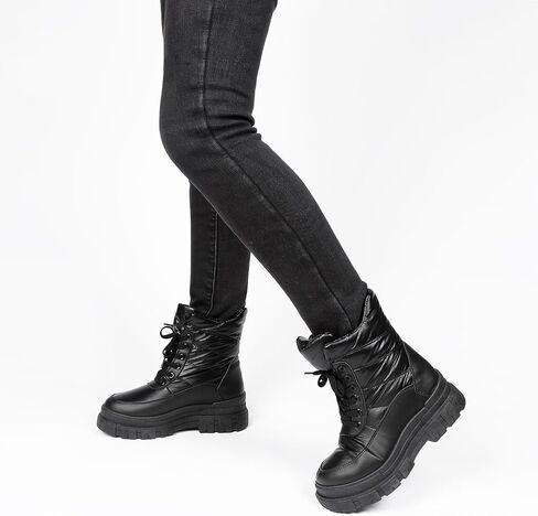 Womens Winter Snow Boots Waterproof Mid Calf Boots Outdoor Warm Fur Lined Anti Slip Zipper Comfortable Boot for Women in Saudi Arabia