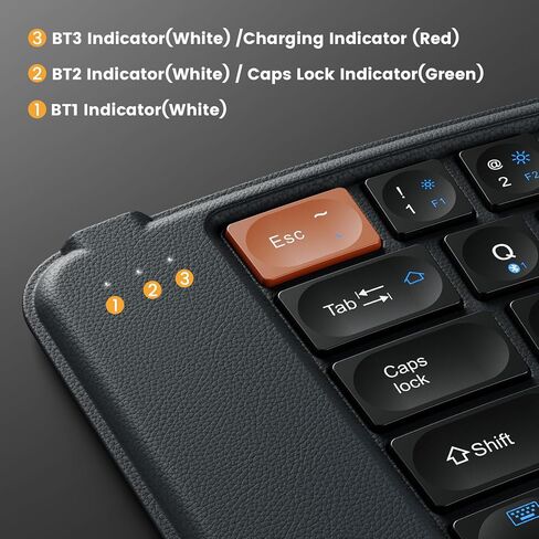 ProtoArc Ergonomic Foldable Keyboard, Split Folding Bluetooth Keyboard, Ultra Slim Travel Keyboard, Portable Bluetooth Keyboard for iPad, iPhone, Tablet, Laptop, PC in Saudi Arabia