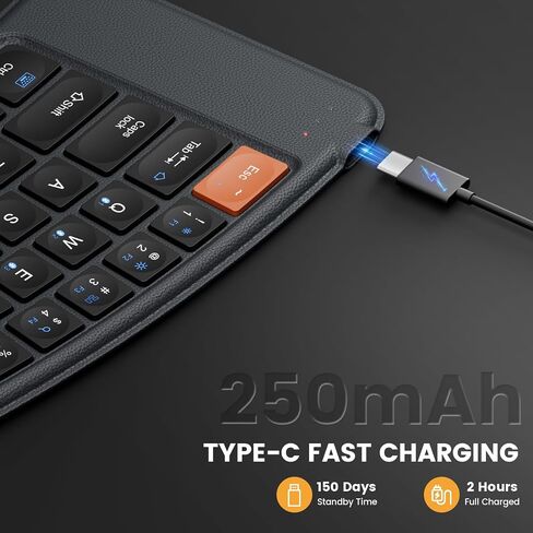 ProtoArc Ergonomic Foldable Keyboard, Split Folding Bluetooth Keyboard, Ultra Slim Travel Keyboard, Portable Bluetooth Keyboard for iPad, iPhone, Tablet, Laptop, PC in Saudi Arabia
