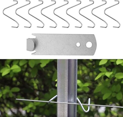 100 PCS T Post Clips with Fence Wire Twister, T Post Clips Galvanized Steel Fence Wire Tensioning Tool for Fixing Fence Wire T Post Wire Clip Garden Farm Highway Sport Fences in Saudi Arabia