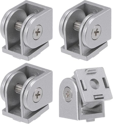 uxcell 4Pcs Die-Cast Aluminum Pivot Joint 180°Adjustable Flexible Pivot Joint Connector for 2020 Series Aluminum Extrusion Profile, Aperture 6mm, Silver Tone in Saudi Arabia