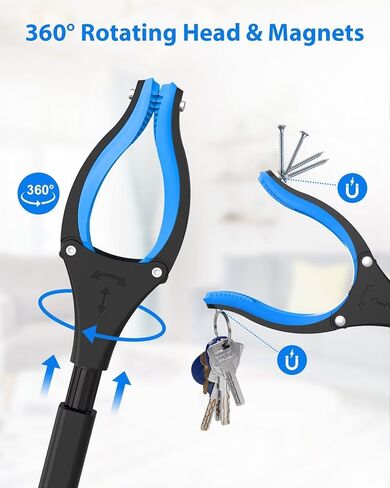 أداة Grabber Reacher مقاس 36 بوصة، أداة التقاط خفيفة الوزن مع فك ومغناطيسات دوارة 360 درجة مضادة للانزلاق، فتحة علوية بمخلب عريض 4 بوصات، مقابض تمديد ذراع طويلة لكبار السن in Saudi Arabia