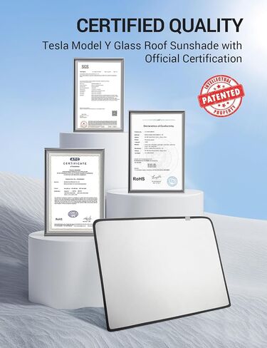 BASENOR 2024 Upgraded Tesla Model Y Glass Roof Sunshade with Storage Bag Sunroof Blocking Heat Cover Top Window Sun Protection for Model Y Interior Accessories 2020-2024 Grey (No Sag) in Saudi Arabia