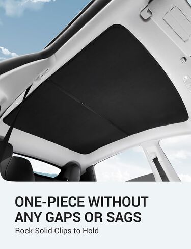 BASENOR 2024 Upgraded Tesla Model Y Glass Roof Sunshade with Storage Bag Sunroof Blocking Heat Cover Top Window Sun Protection for Model Y Interior Accessories 2020-2024 Grey (No Sag) in Saudi Arabia