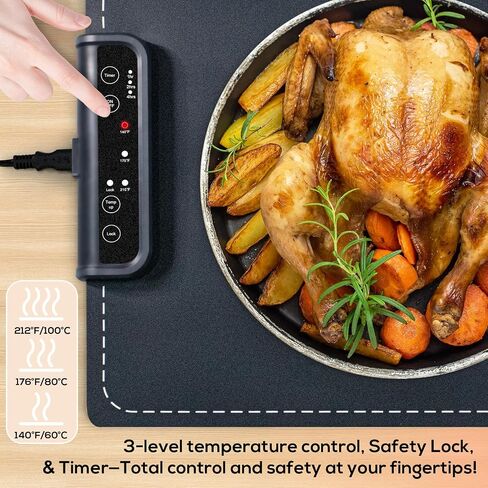 Kitchen Gadgets Portable Food Warmers: Roll Up Silicone Heating Mat for Food - Foldable Electric Warming Tray Party Essentials Hot Plate Keep Food Warm Heating Trays for Parties Buffet Serving Food in Saudi Arabia