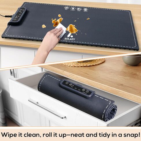 Kitchen Gadgets Portable Food Warmers: Roll Up Silicone Heating Mat for Food - Foldable Electric Warming Tray Party Essentials Hot Plate Keep Food Warm Heating Trays for Parties Buffet Serving Food in Saudi Arabia