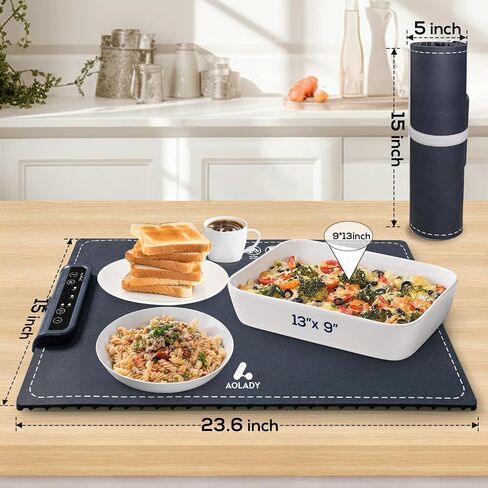 Kitchen Gadgets Portable Food Warmers: Roll Up Silicone Heating Mat for Food - Foldable Electric Warming Tray Party Essentials Hot Plate Keep Food Warm Heating Trays for Parties Buffet Serving Food in Saudi Arabia