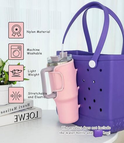 Rsefly Bogg Bag Cup Holder for Stanley, Drink Cup Holder for Bogg Bag 40 oz Water Bottle Holder Attachment for Simply Southern Bogg Bag, for Bogg Bag Accessories Cup Holder in Saudi Arabia