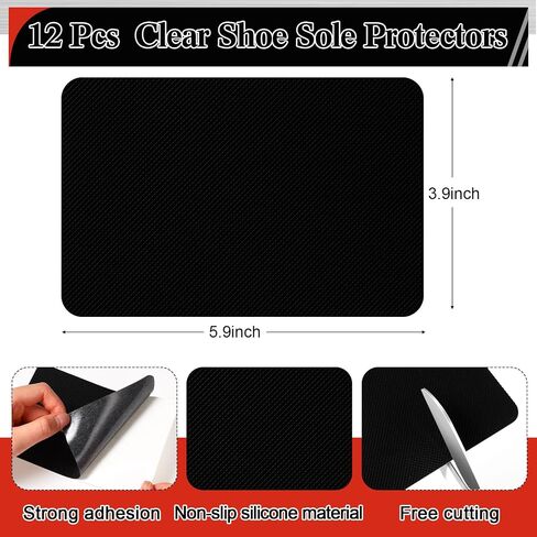 12 Pcs Black Shoe Sole Protectors with 50 ml Repair Adhesive Shoe Glue 2 Set Spreader Tools, Shoe Bottom Grip Pads Non Slip Shoe Pads for High Heels Leather Shoes in Saudi Arabia